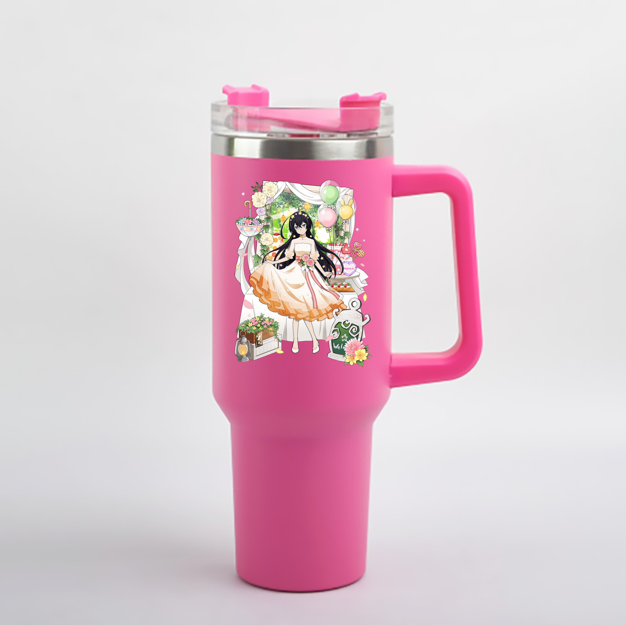 （画像用） 文豪ストレイドッグス Bungo Stray Dogs 1200mL車用タンブラー - クリスタルステッカー（プラスチックストロー付き）